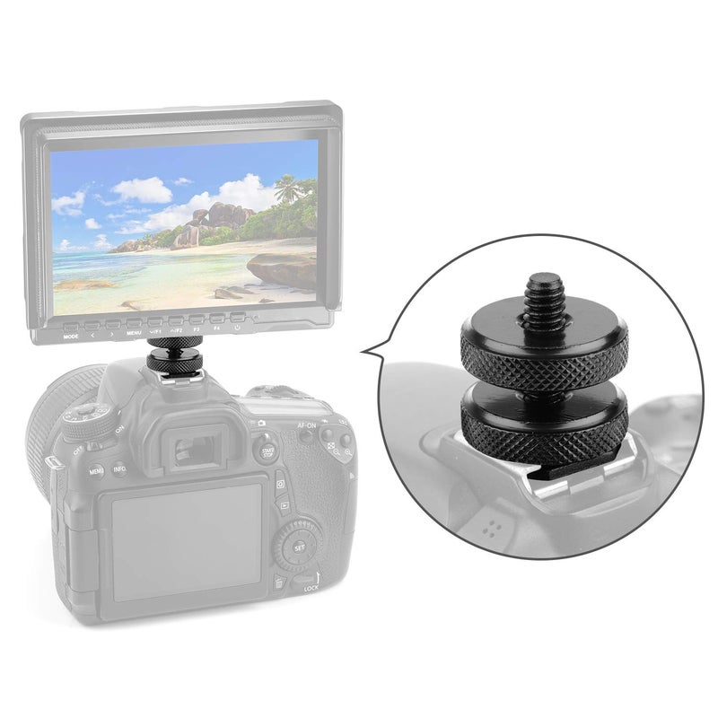 Anwenk Camera Hot Shoe Mount to 1/4"-20 Tripod Screw Adapter Flash Shoe Mount for DSLR Camera Rig (Pack of 2) - Image 2